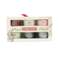 Yankee Candle Votive Candle Gift Set 6 x 37g Votive Candle (Snow Globe Wonderland, Snowflake Kisses, Peppermint Pinwheels, White Spruce & Grapefruit, Silver Sage & Pine and Smoked Vanilla & Cashmere) - Beauty Bop